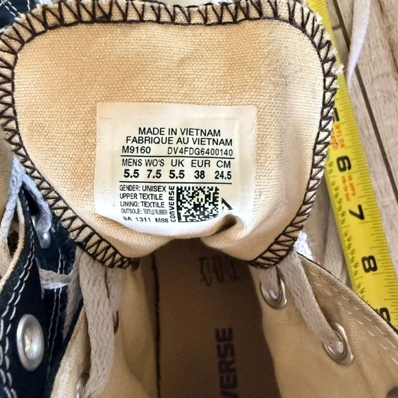 Converse Black and White High-Top Canvas Sneakers - Picture 8 of 10